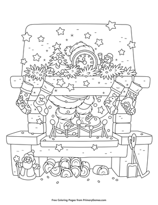 Christmas Chimney Coloring Page