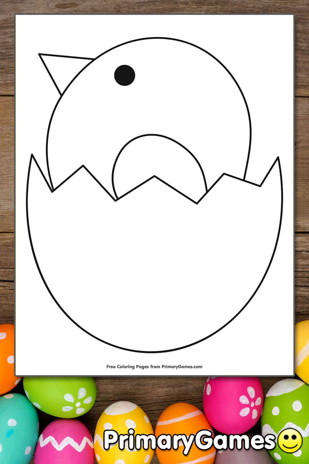 Chick Hatching From Egg Coloring Page Printable Easter Coloring eBook