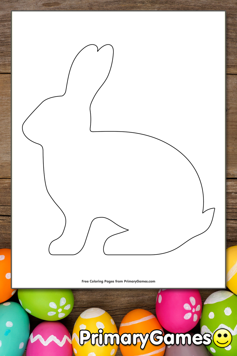 Simple Rabbit Outline Coloring Page | Printable Easter Coloring eBook