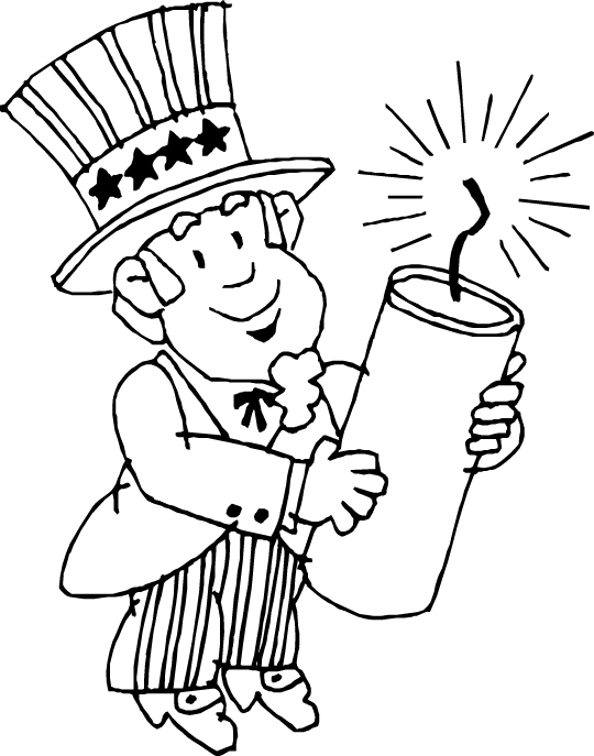 Fireworks Coloring Pages - Fourth of July title=