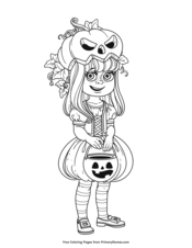 Girl In Pumpkin Costume