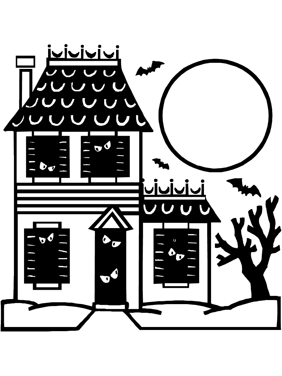 Spooky House Coloring Page