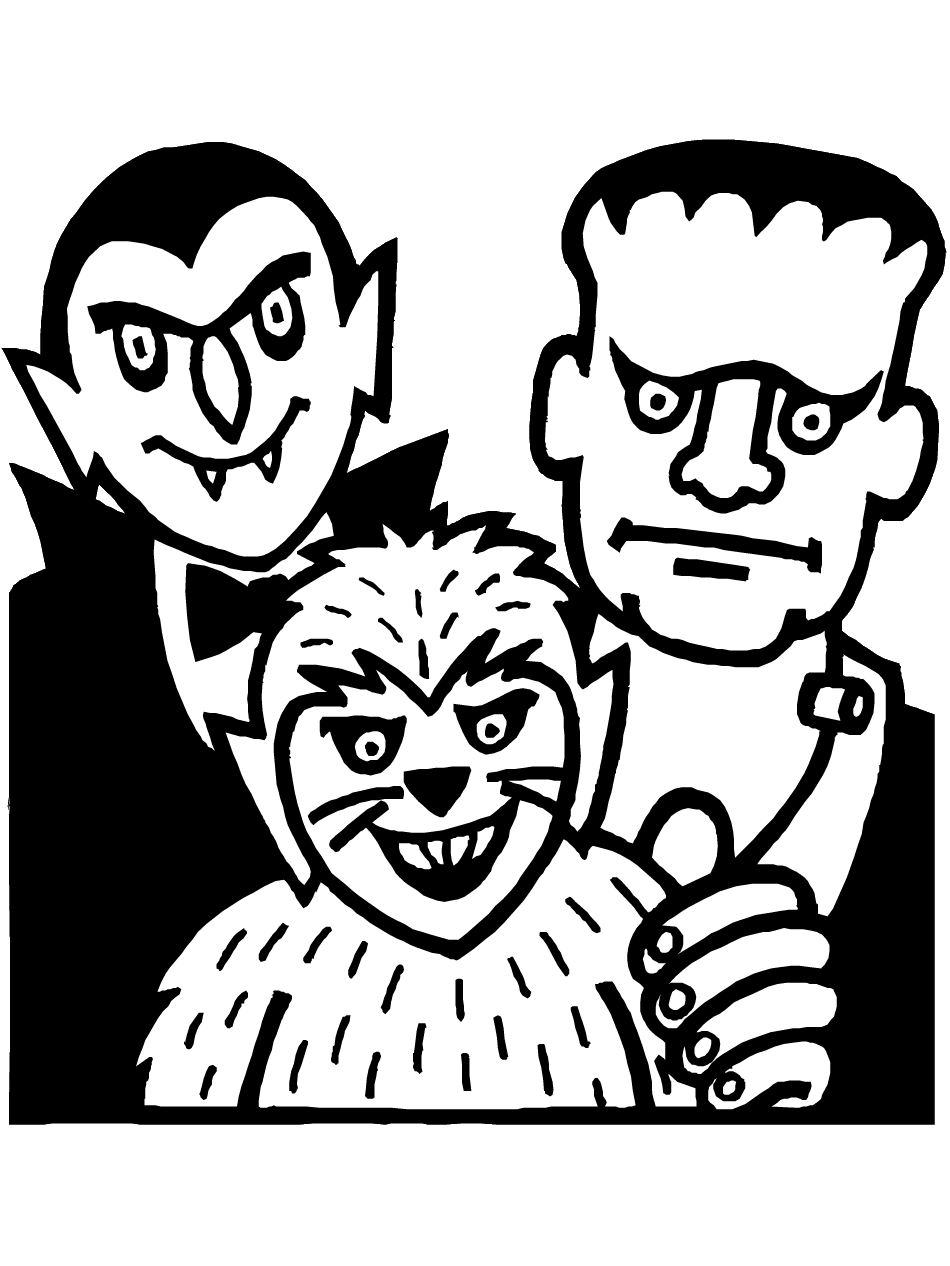 Monsters Coloring Page