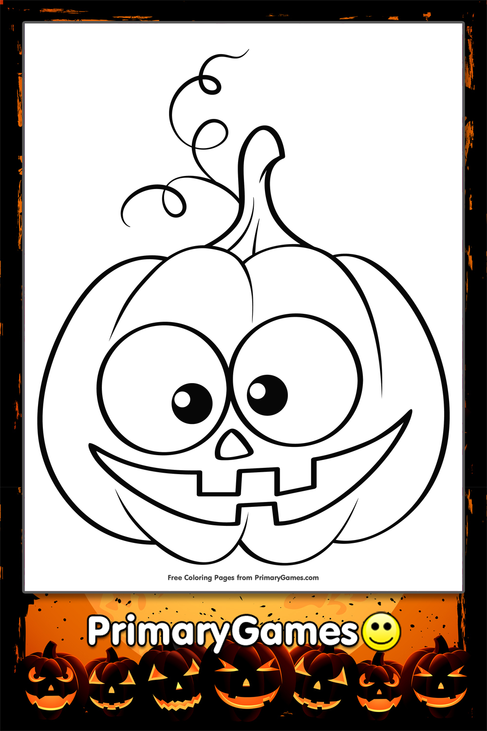 Cute Jack-O-Lantern Coloring Page | Printable Halloween Coloring eBook
