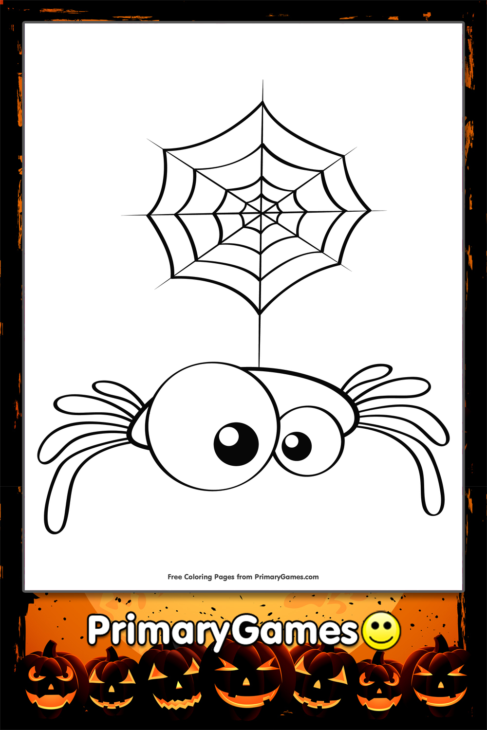 Cute Spider Coloring Page | Printable Halloween Coloring eBook