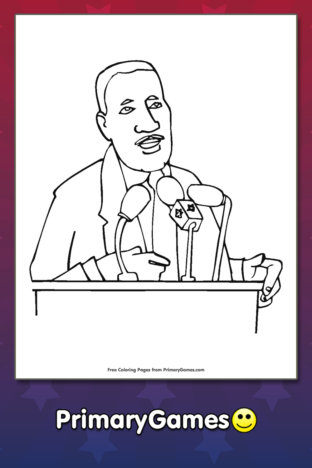 MLK Speaking Coloring Page Printable MLK Day Coloring eBook