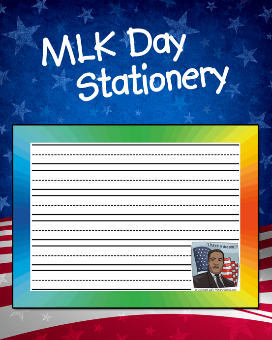 MLK Day Stationery PrimaryGames Play Free Online Games