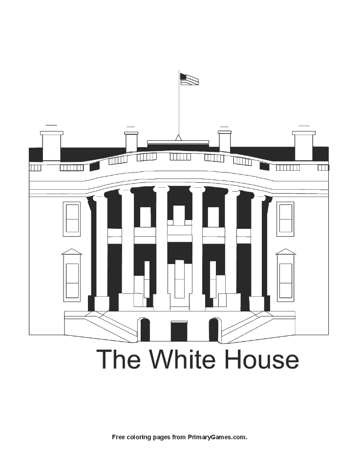 The White House Coloring Page | Printable President's Day ...