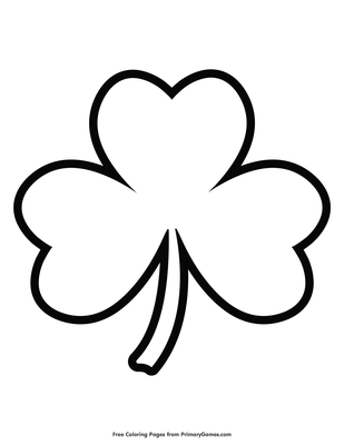 Simple Shamrock Outline Coloring Page