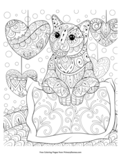 Cat with Hanging Hearts