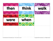 First Grade Sight Words: Then to When