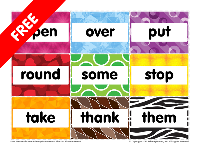 sight   Open pdf word Flashcards: Them Sight Words:  activities Grade First PrimaryGames to