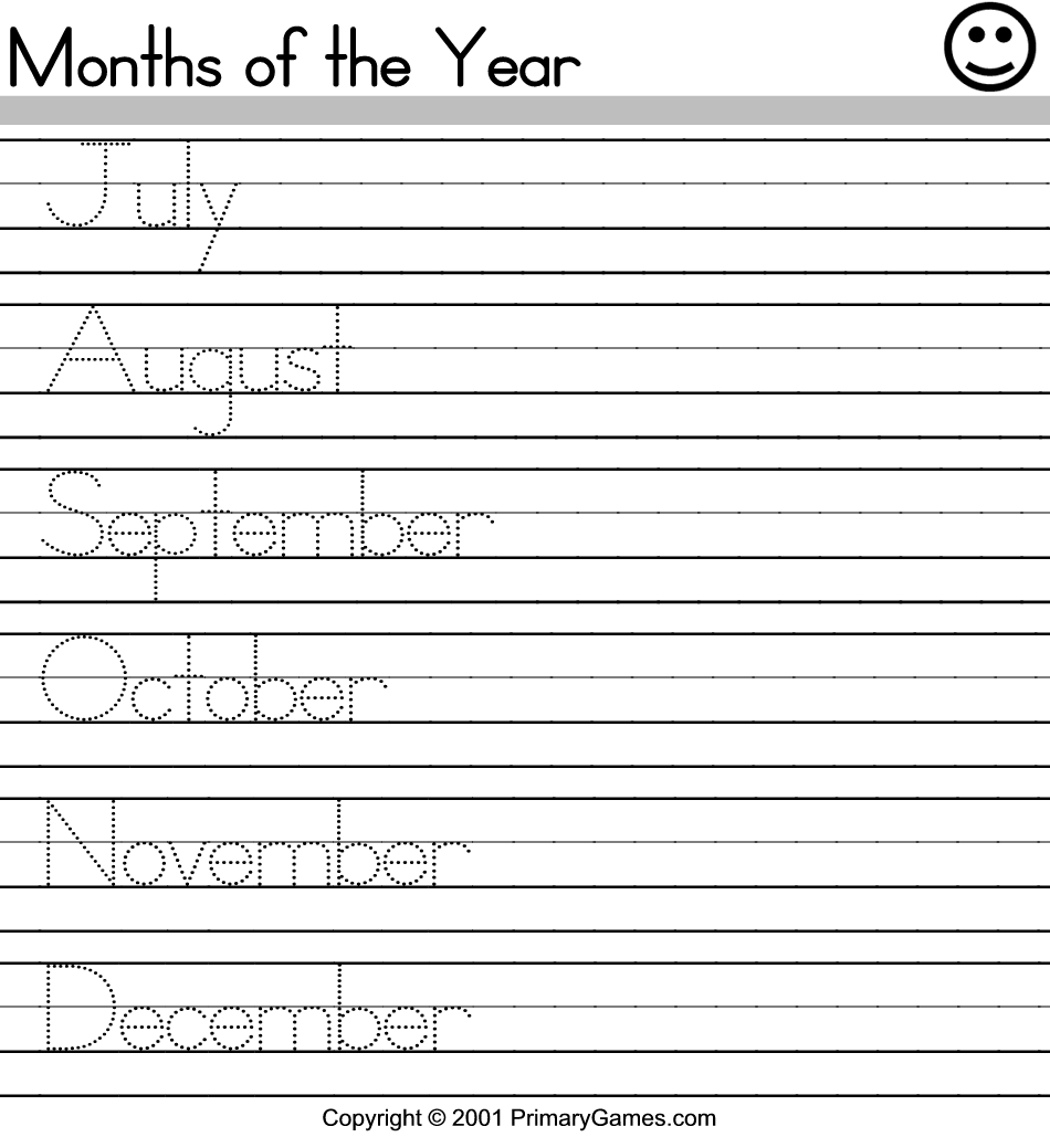 name of the months coloring pages - photo #40