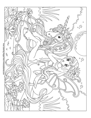Fairy And Unicorn Coloring Pages Pdf - Coloring and Drawing