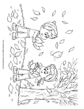Children Playing in the Leaves