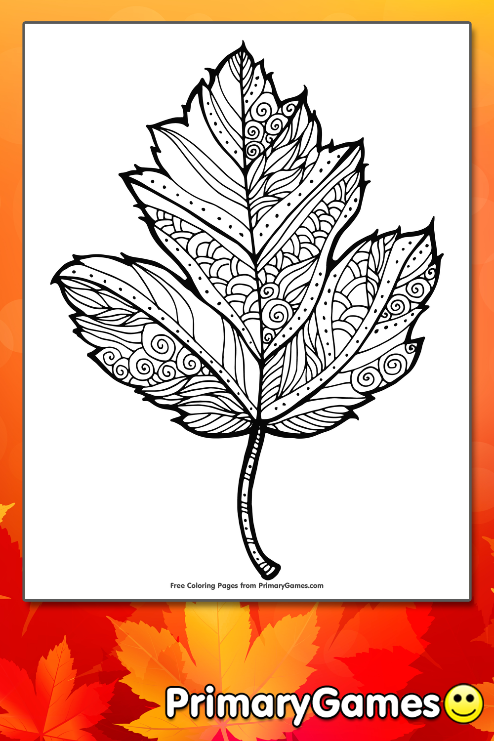 Maple Leaf Coloring Page | Printable Fall Coloring eBook ...