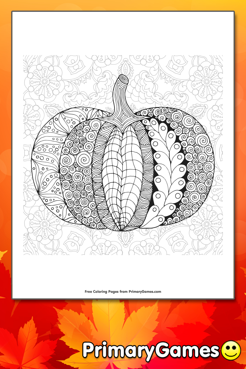 Zentangle Pumpkin With Background
