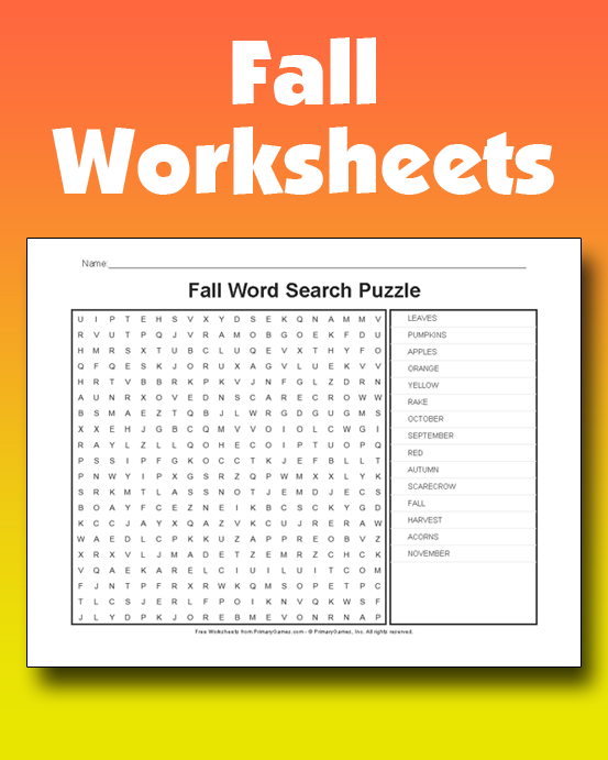 Fall Worksheets • Free Online Games at PrimaryGames