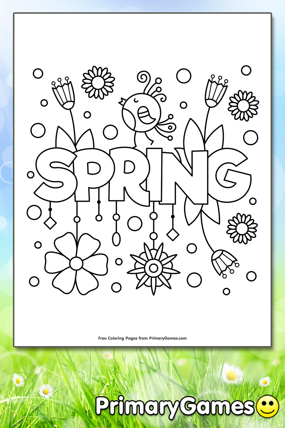 Spring Coloring Page | Printable Spring Coloring eBook - PrimaryGames
