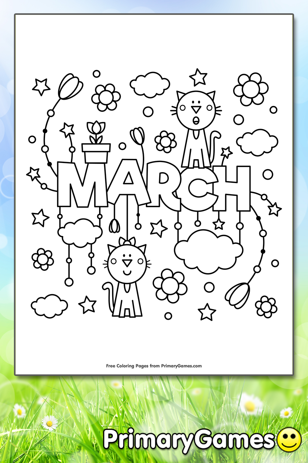 March Coloring Page Printable Spring Coloring eBook PrimaryGames