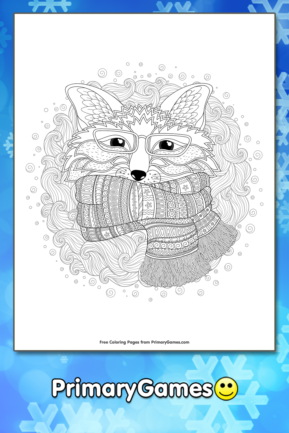 Winter Fox Coloring Page | Printable Winter Coloring eBook ...
