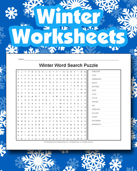 Winter Worksheets • Free Online Games at PrimaryGames