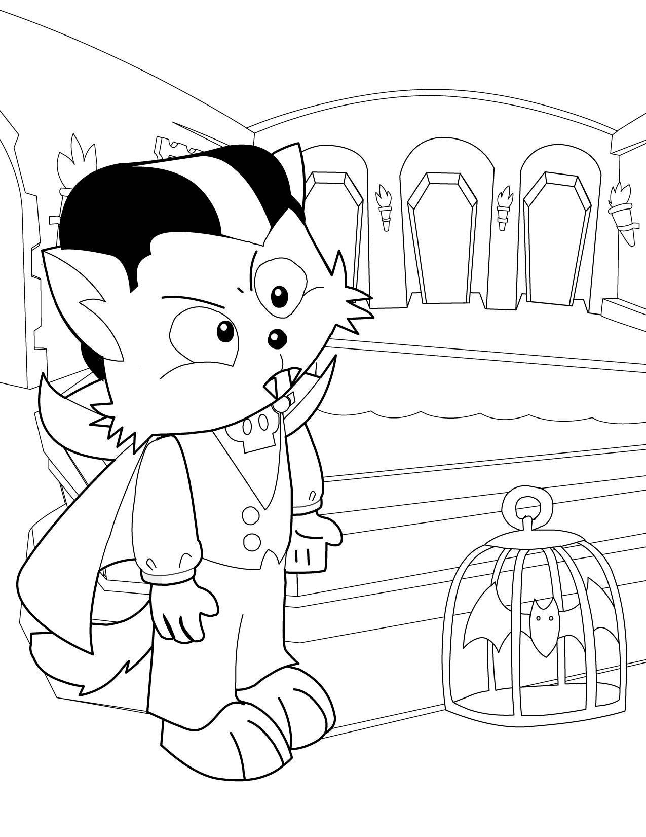 Vampire Coloring Page - Ultra Coloring Pages