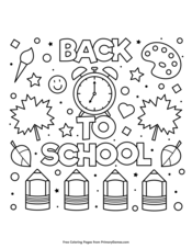 Kid Color Pages: Back to School