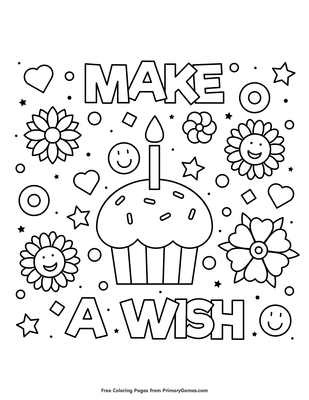 make a wish coloring page • free printable pdf from primarygames