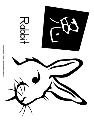 chinese zodiac rabbit coloring page • free printable pdf
