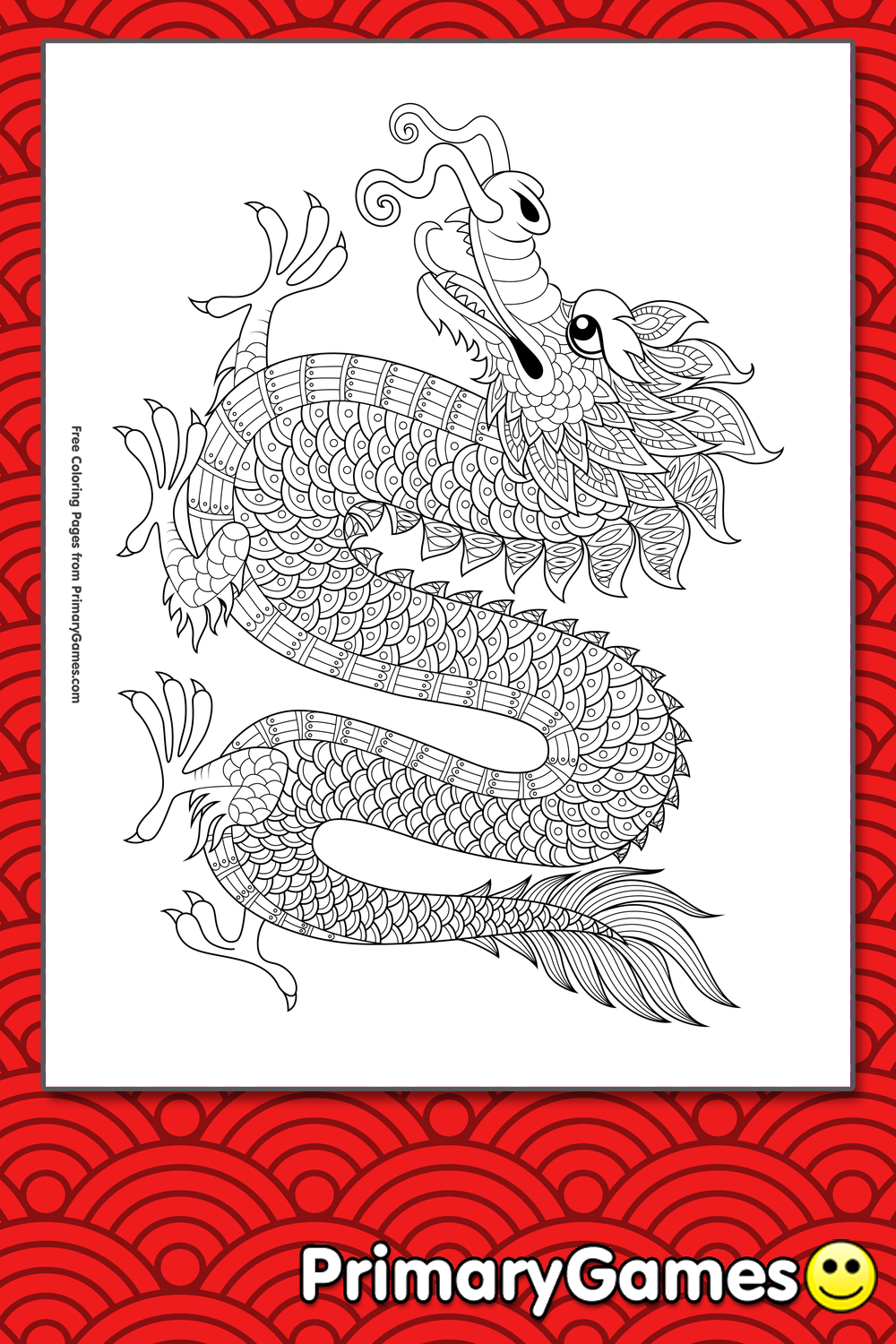 Download Chinese Dragon Coloring Page Free Printable Pdf From Primarygames