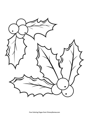 FREE! - Christmas Holly Colouring Page