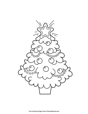 christmas tree coloring page • free printable pdf from
