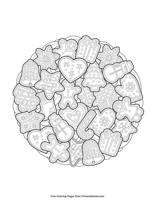 Christmas Cookies Coloring Page Free Printable Pdf From Primarygames