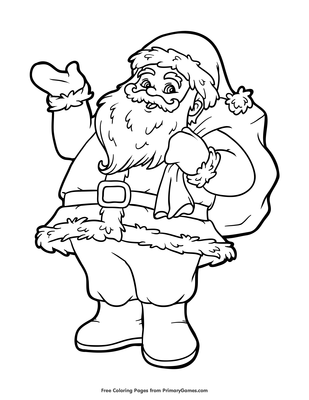 vintage santa coloring page • free printable pdf from