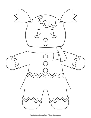 FREE Printable Gingerbread Girl Coloring Page – The Art Kit