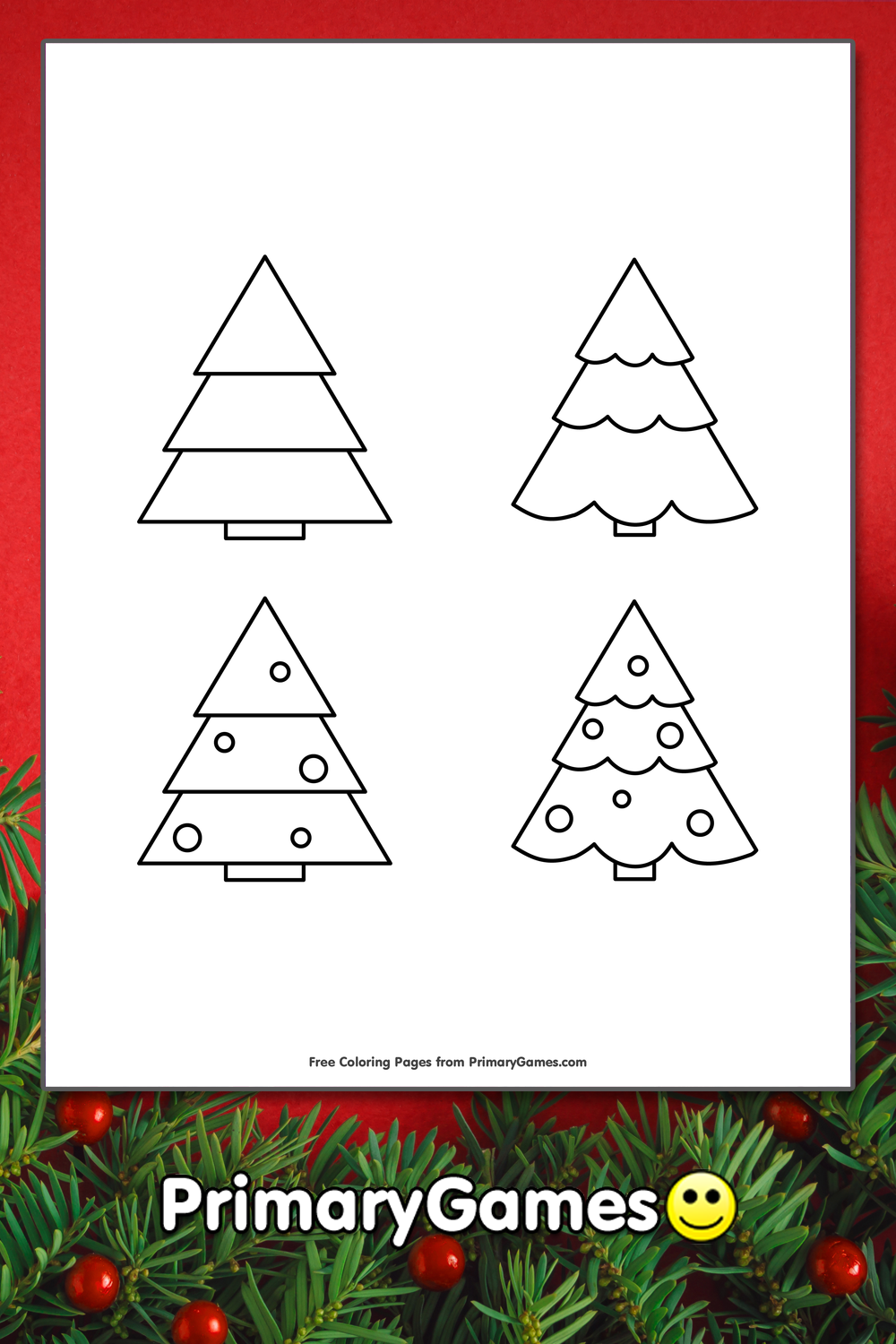 Christmas Trees Coloring Page Free Printable Pdf From Primarygames