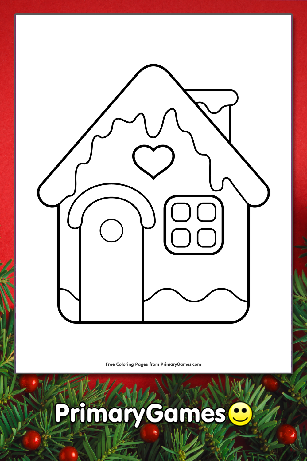 Download Gingerbread House Coloring Page Free Printable Pdf From Primarygames