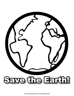 save the earth coloring page • free printable pdf from