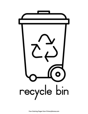 Recycle Bin Coloring Page