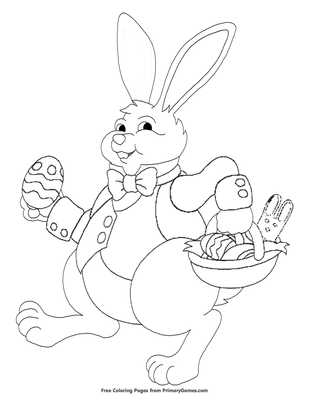easter bunny coloring page • free printable pdf from
