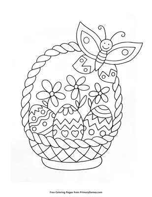 coloring pages easter baskets