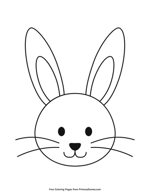 Simple Bunny Head Outline Coloring Page Free Printable Pdf From Primarygames