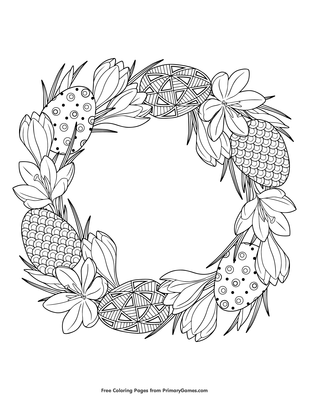 Coloring Pages Flower Wreath Coloring Pages