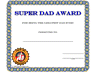 Super Dad Certificate