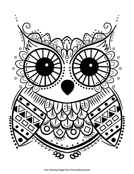 cute christmas owl coloring pages