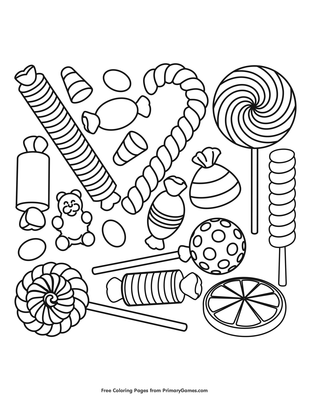 Halloween Candy Coloring Page Free Printable Pdf From Primarygames