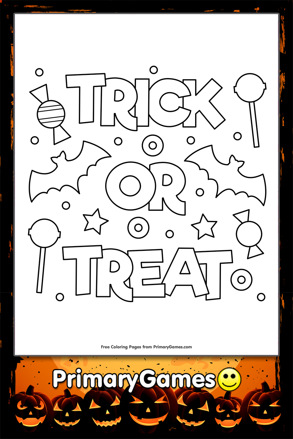 Trick Or Treat Coloring Page • FREE Printable PDF from PrimaryGames