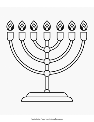 Menorah Coloring Page Free Printable Pdf From Primarygames