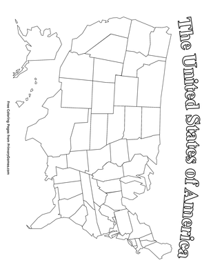 map of the united states of america coloring page free printable pdf from primarygames